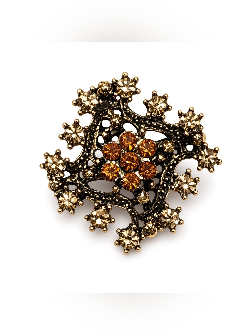 Vintage style amber brooche